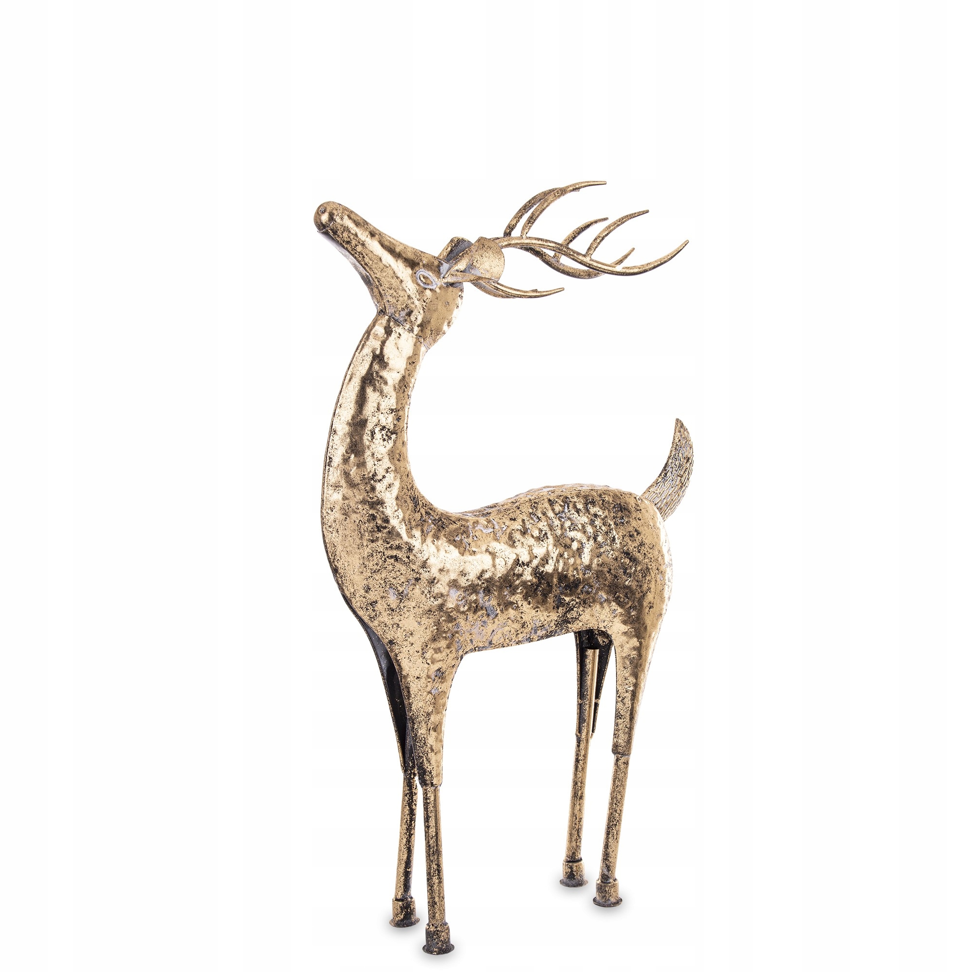 Figúrka Jeleň Sob Dekorácia Kovová Zlatá Vianočná Ozdoba