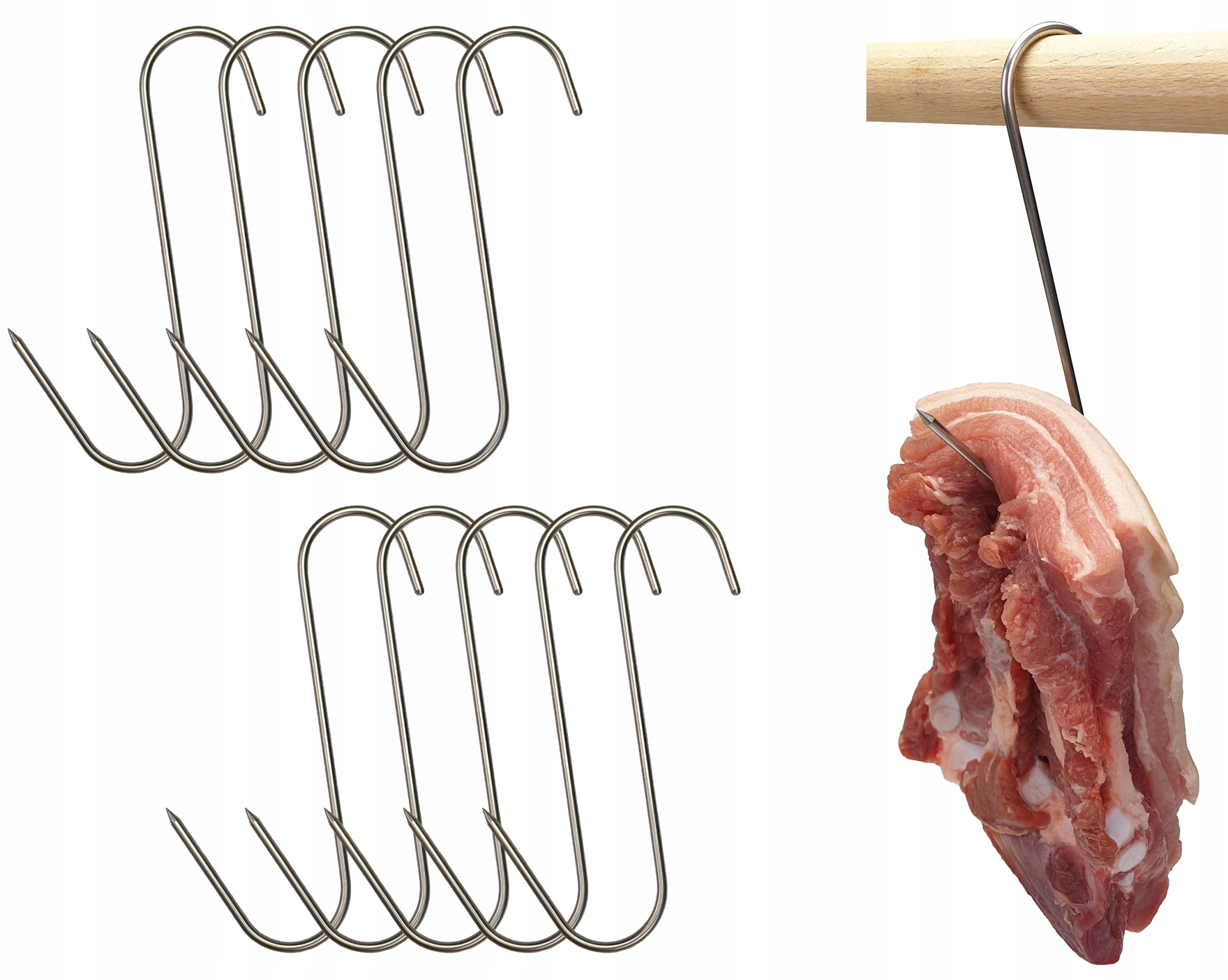

S-312 Hak haki do wędzenia wędlin wędzarnicze Inox
