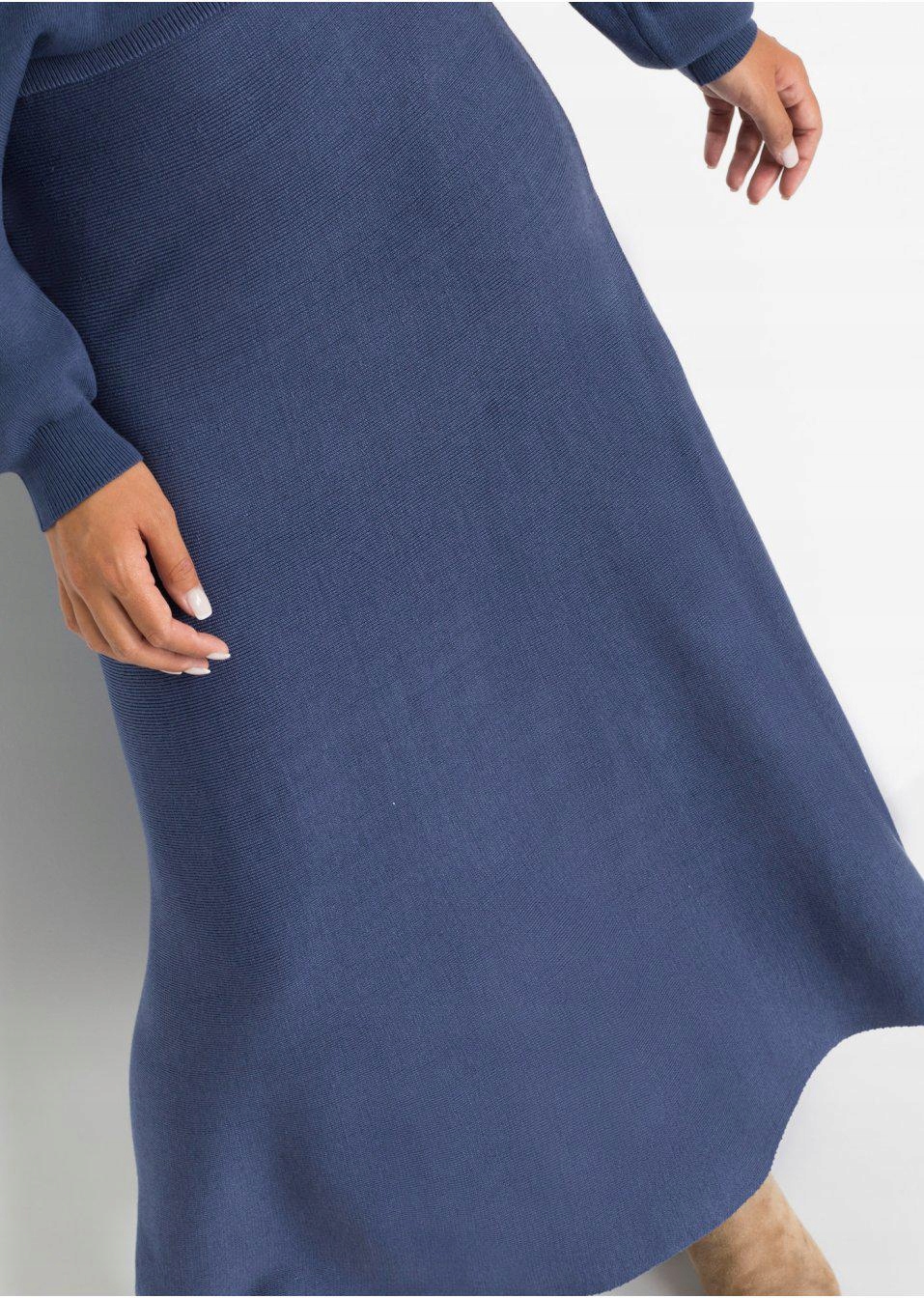 SPÓDNICA DZIANINOWA MIDI__40/42 Wzór dominujący bez wzoru