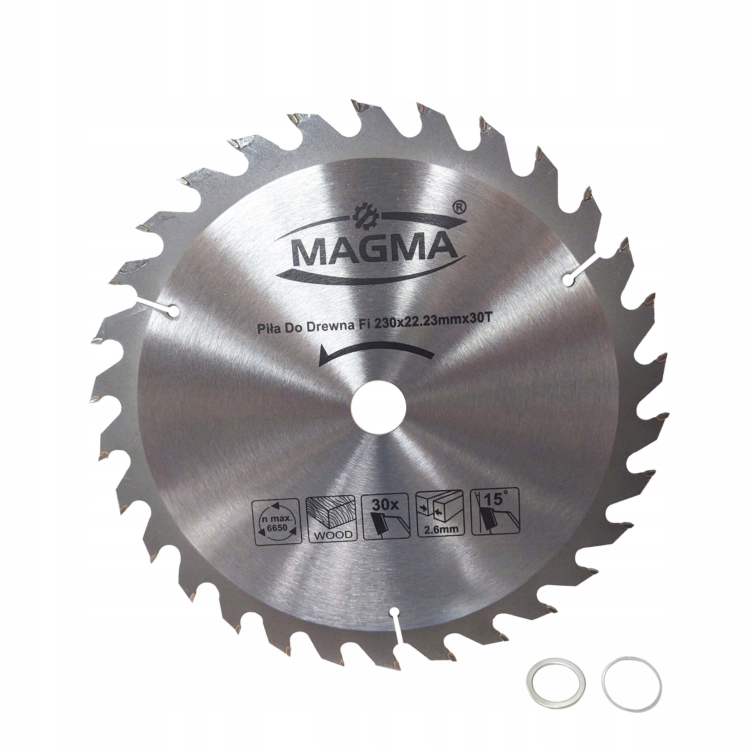 

Tarcz piła widiowa drewna 230x22,23 mm 30T Magma