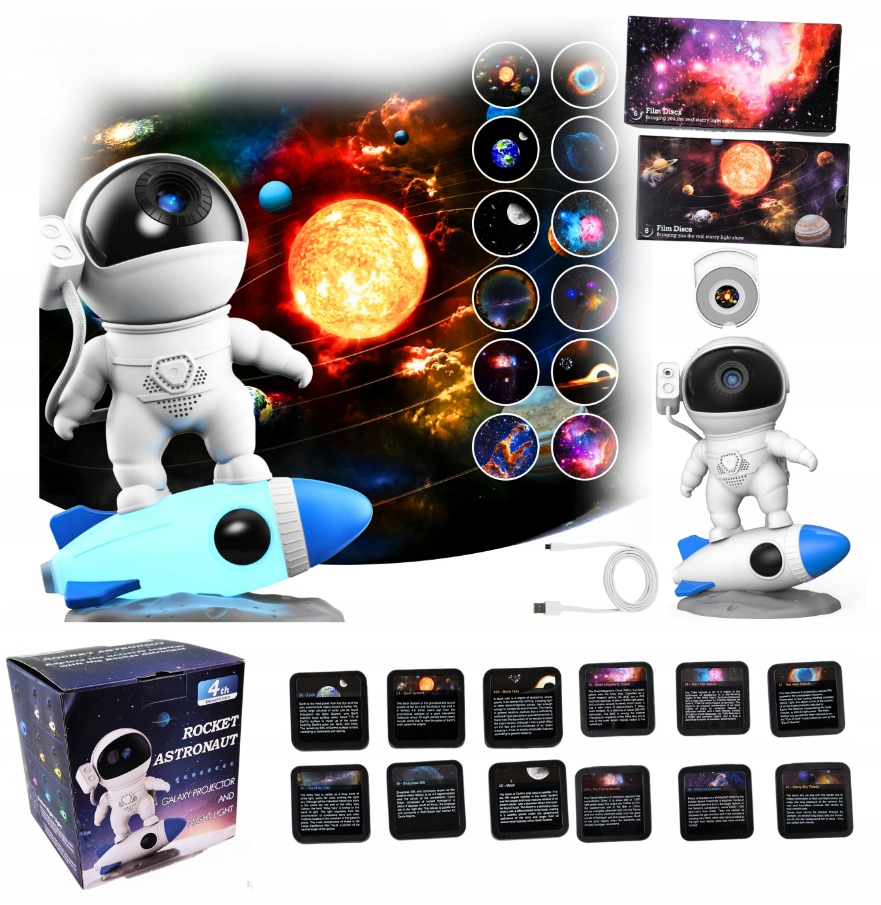 Projektor noční oblohy Led Usb Planetarium 13x Disk Planety 4K Fhd Noční Lampa