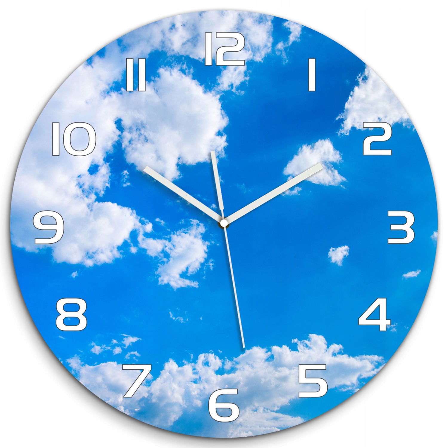 

Duży szklany zegar ścienny Chmury na niebie fi 60