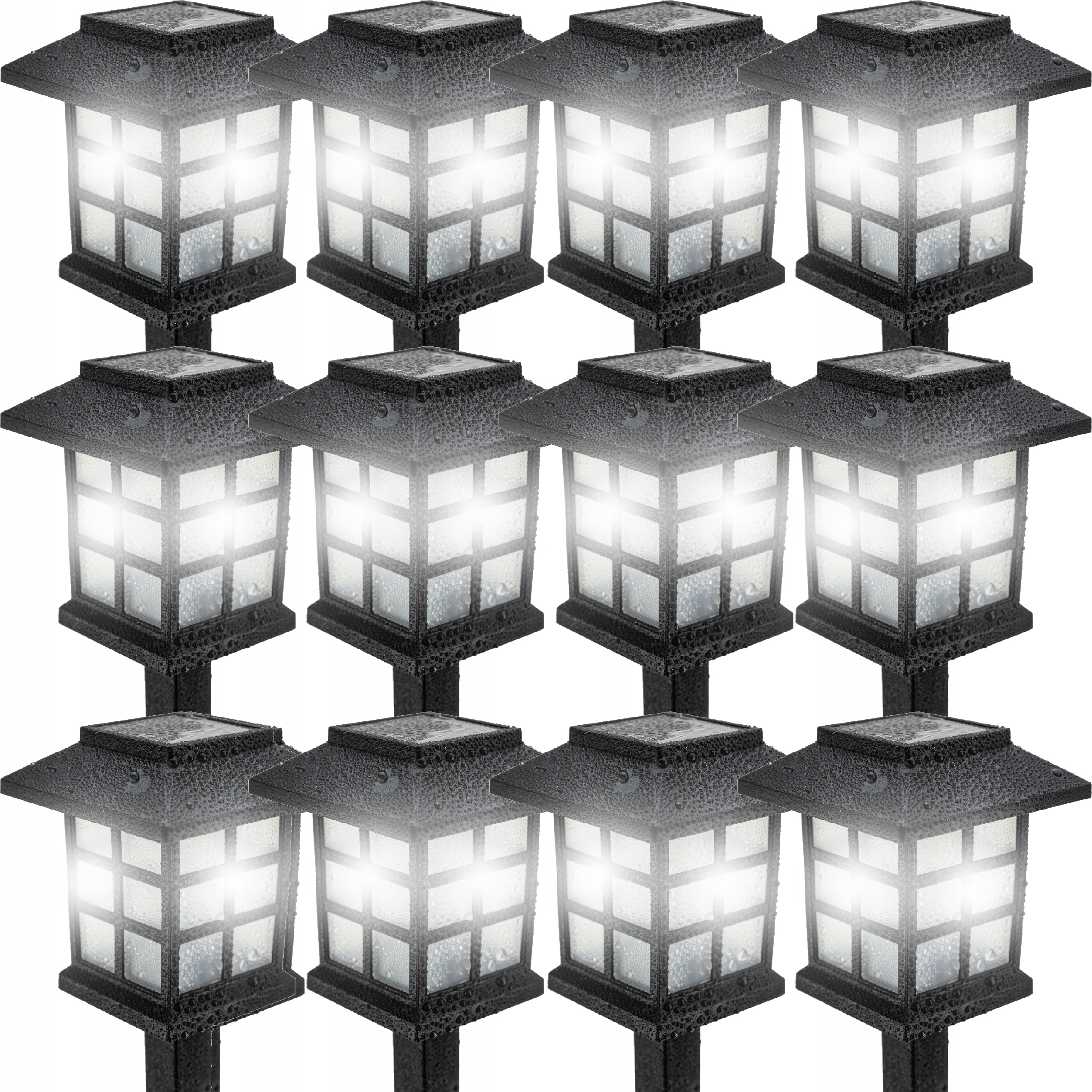 12x Lampki Solarne Lampa Solarna Do Ogrodu Ogrodowe Czujnik Wbijane Led