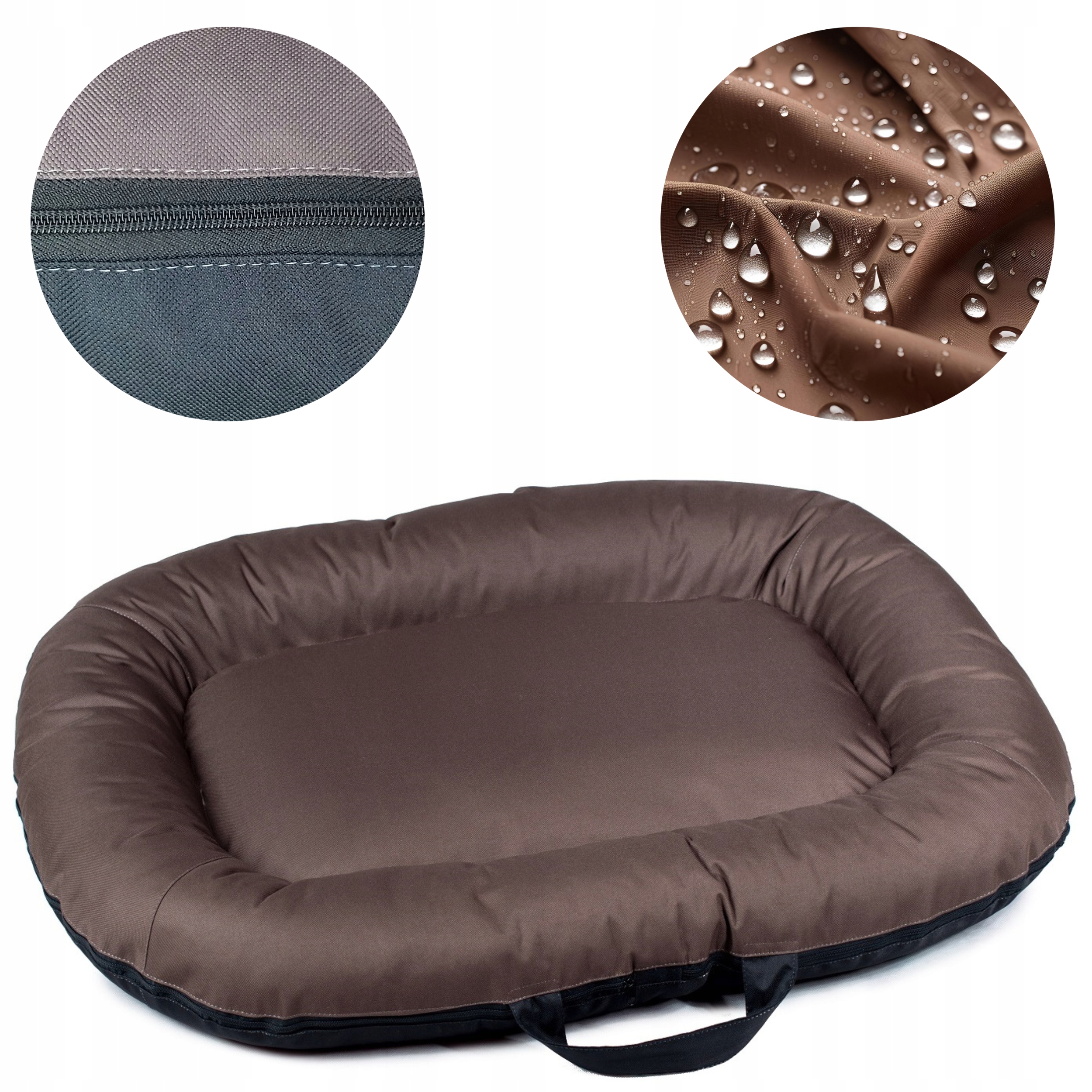 Levně Pelíšek ponton z kodury pro psa střední potah pevný kotec hnědý 100/70