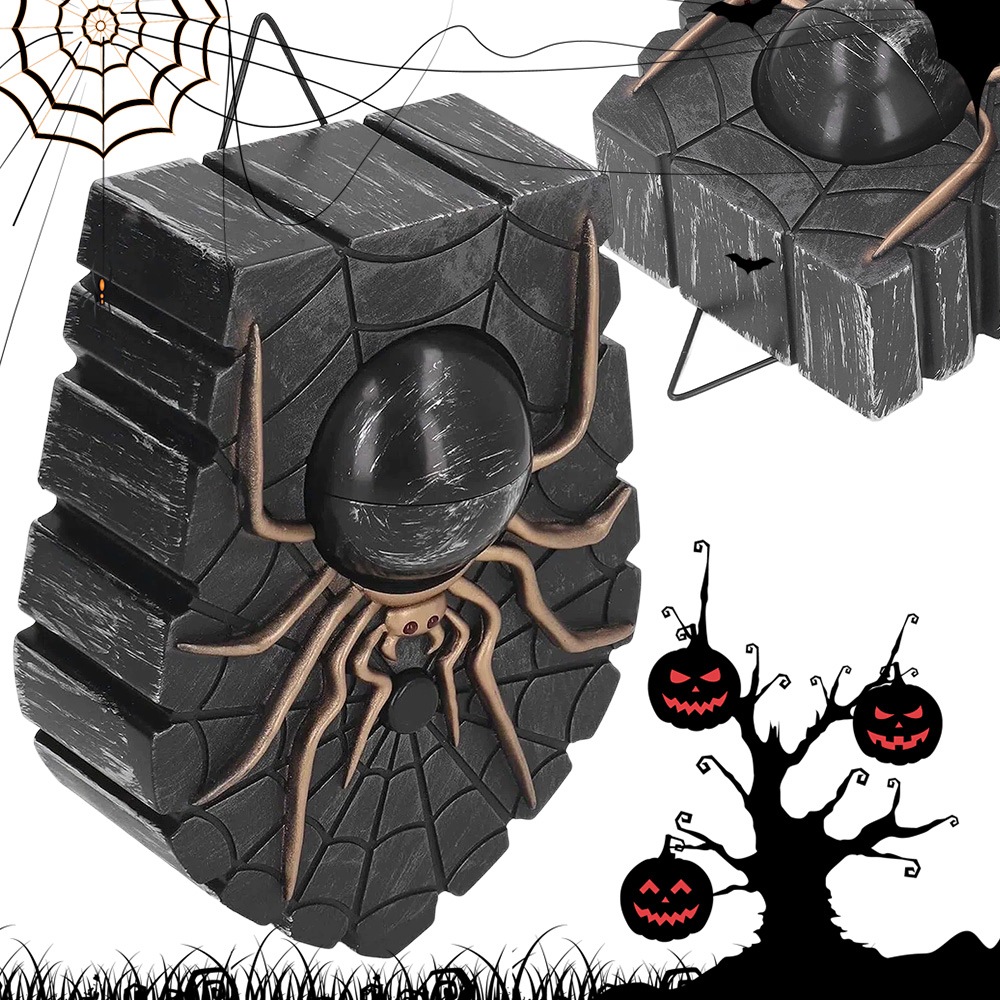 Elektrický Zvonek Halloween Pohyblivá Oční Bulva Led Pavouk Do Domu