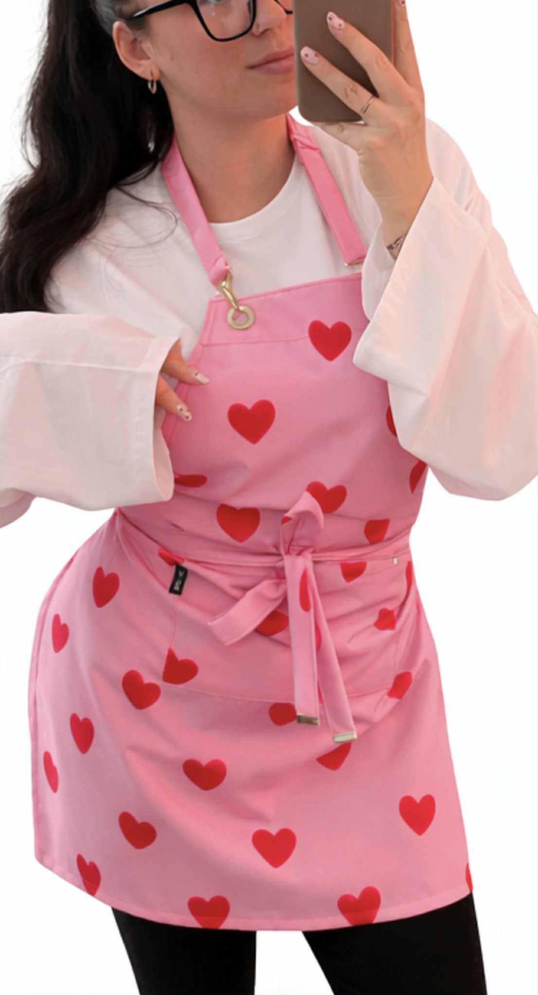 Kosmetická zástěra Růžová s srdíčka Dárek Na Valentýna Pro Ni