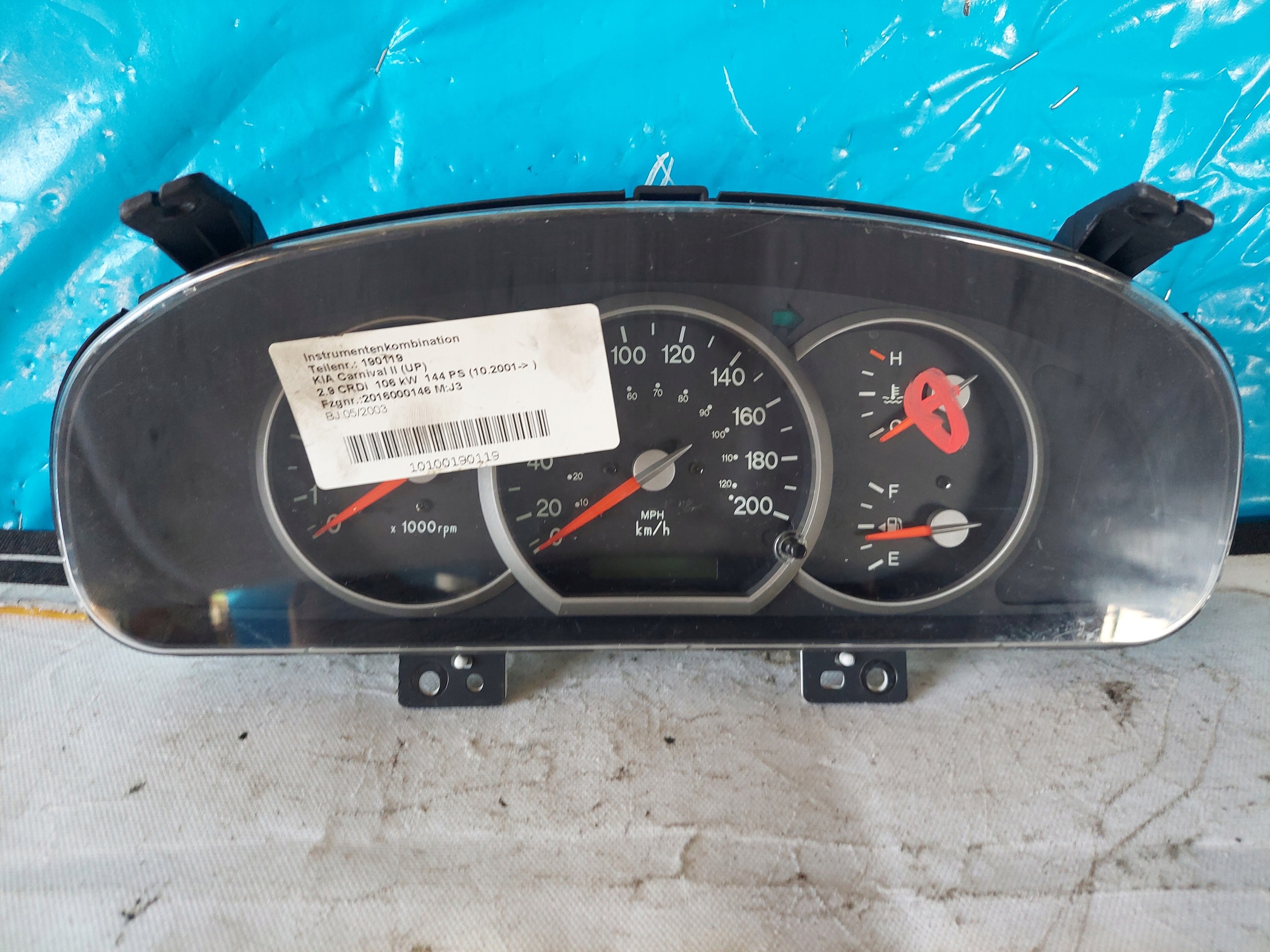 dials clock KIA CARNIVAL II 2.9 CRDI 20050523
