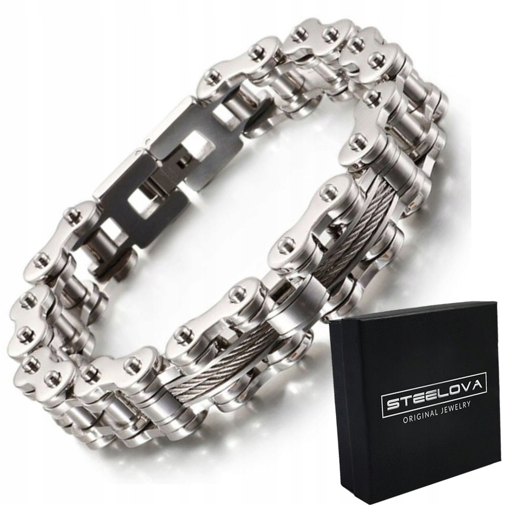 Náramek Bike Chain s ozdobným drátem Ocel 316L