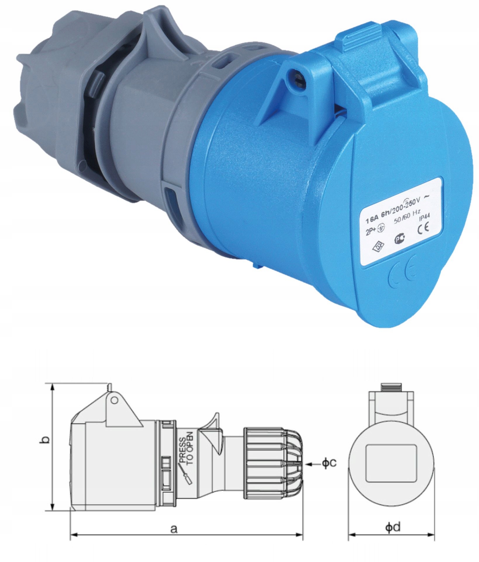 ADAPTER GNIAZDO CEE 32/3 CAMPING PRZEJŚCIÓWKA WTYCZKA REDUKCJA 32A 230V Stan opakowania oryginalne