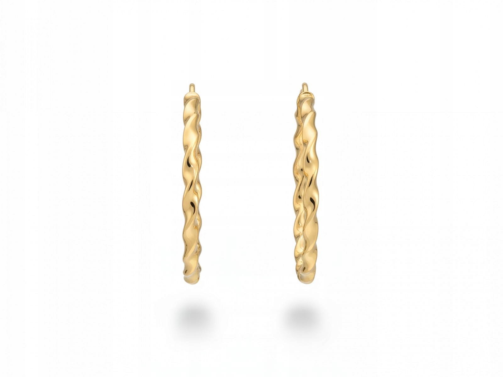 Zlaté náušnice 585 elegantní kroucená kolečka pro každodenní nošení 2.25g 14kt