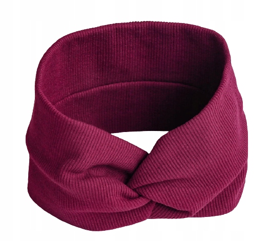 

Szeroka Opaska Turban Na Głowę Bordowa