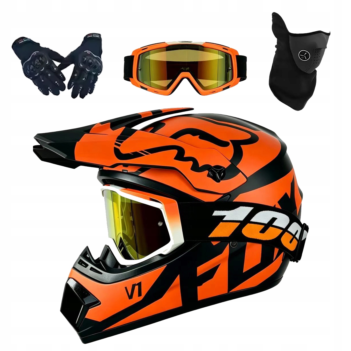 Helma Na Elektrickou Koloběžku Cross Enduro Quad Bmx Helma Brýle Rukavice S
