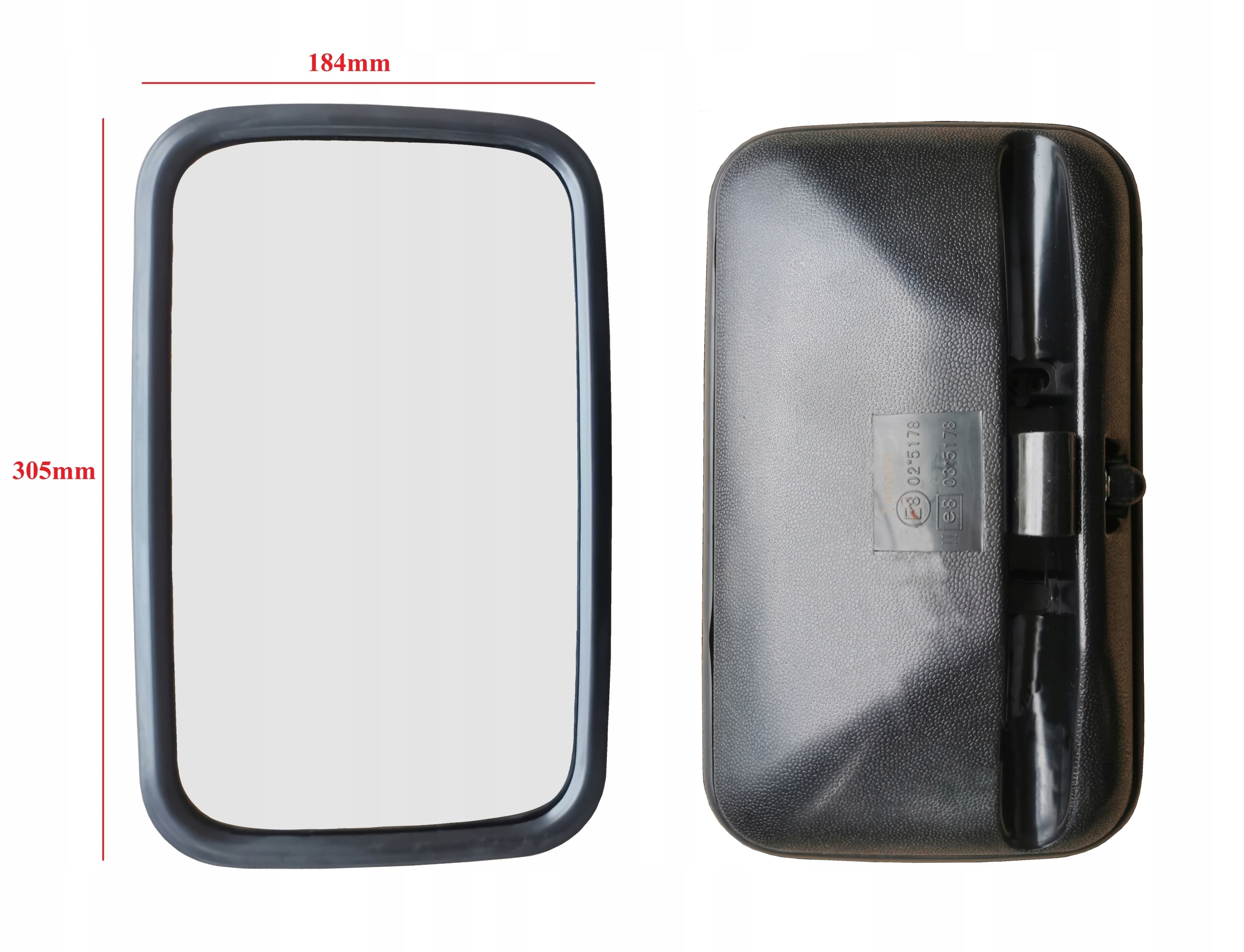 LUSTRO GŁÓWNE UNIWERSALNE TIR BUS AUTOBUS 305x184