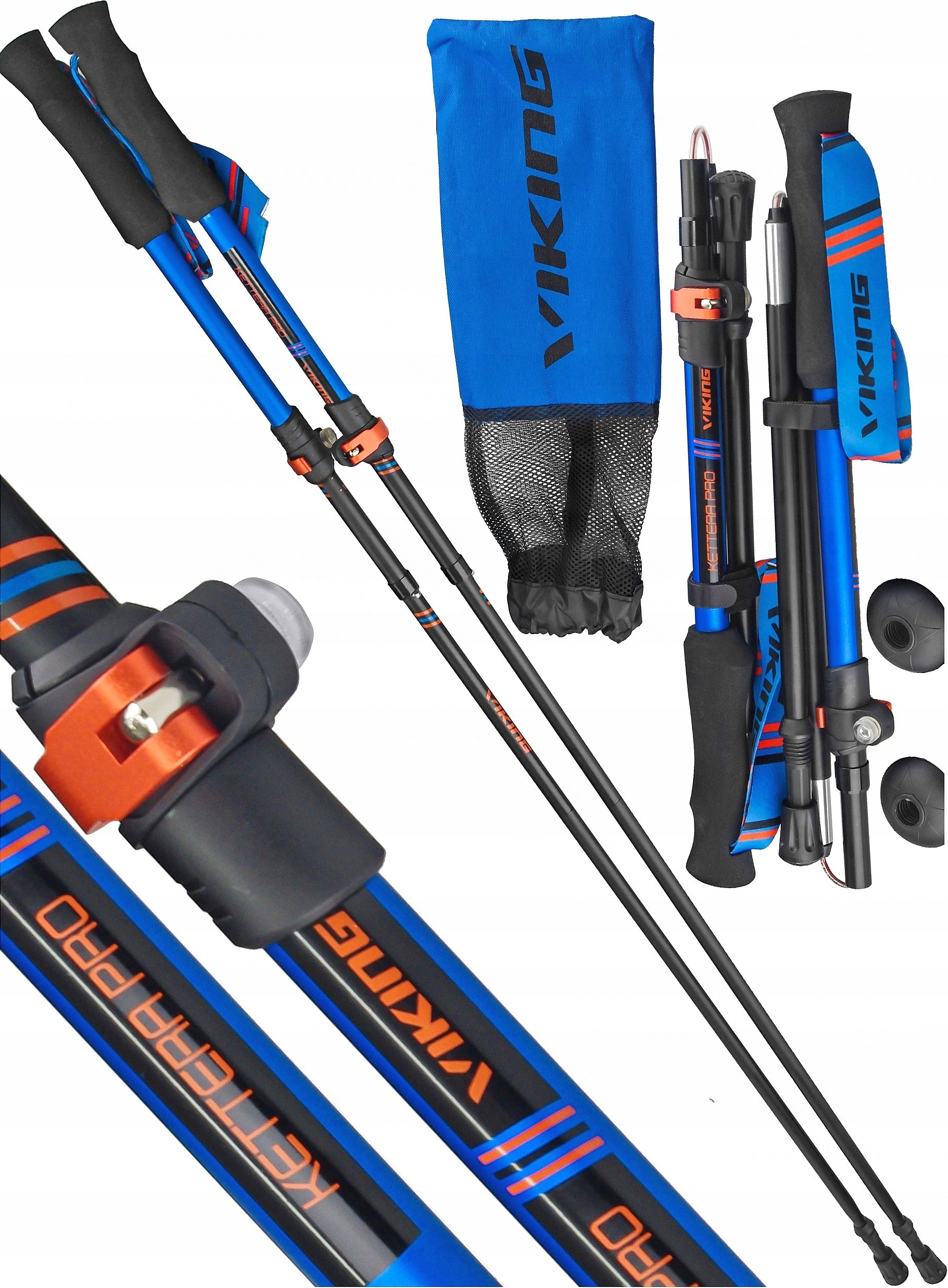 KIJE KIJKI TREKKINGOWE VIKING KETTERA PRO SKŁADANE 115-135 Model Kettera Pro