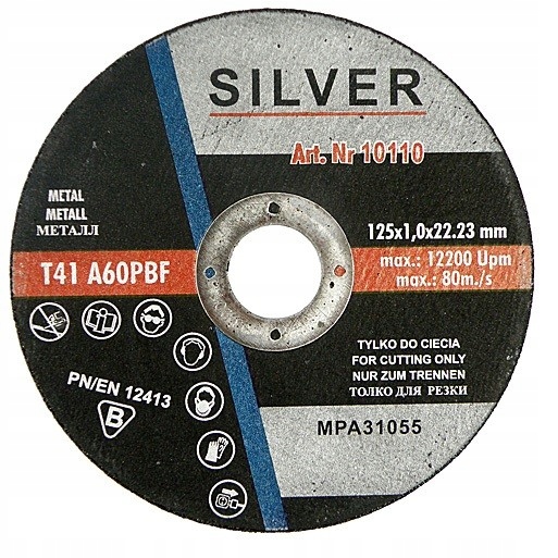 

Tarcza do cięcia metalu 125x1,0mm Silver