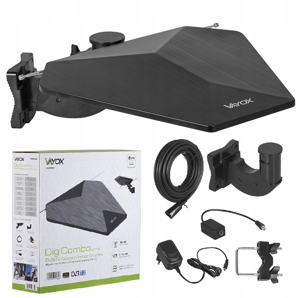 

Mocna Antena Tv DVB-T2 Kierunkowa Combo 4K Vayox