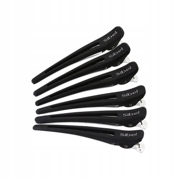 

Sibel Carbon Klipsy fryzjerskie 12cm 6 szt mocne