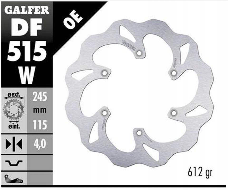 Galfer Brzdový Kotúč Zadný Yamaha Yz 125 '18-'22, Yz 250F/450F '18-'20 Wav