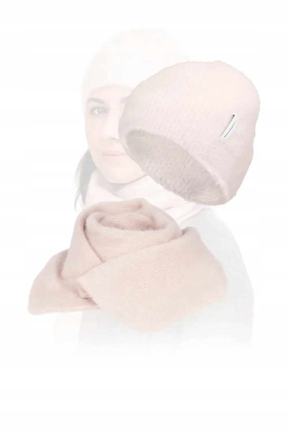 Teplý zimní komplet Polar Fashion – růžová Čepice s šálou W476C