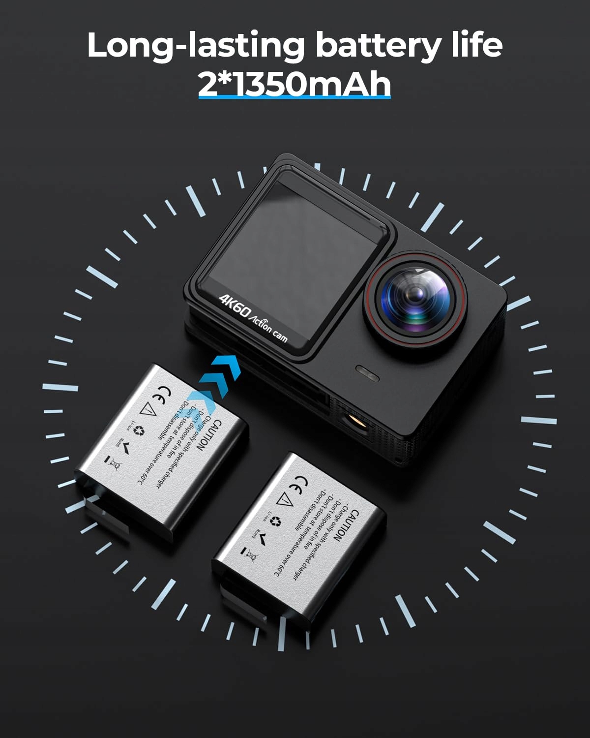 TIMNUT Kamera Sportowa 4K 60fps 8X Zoom 24MP WiFi 64GB — miniatura 7