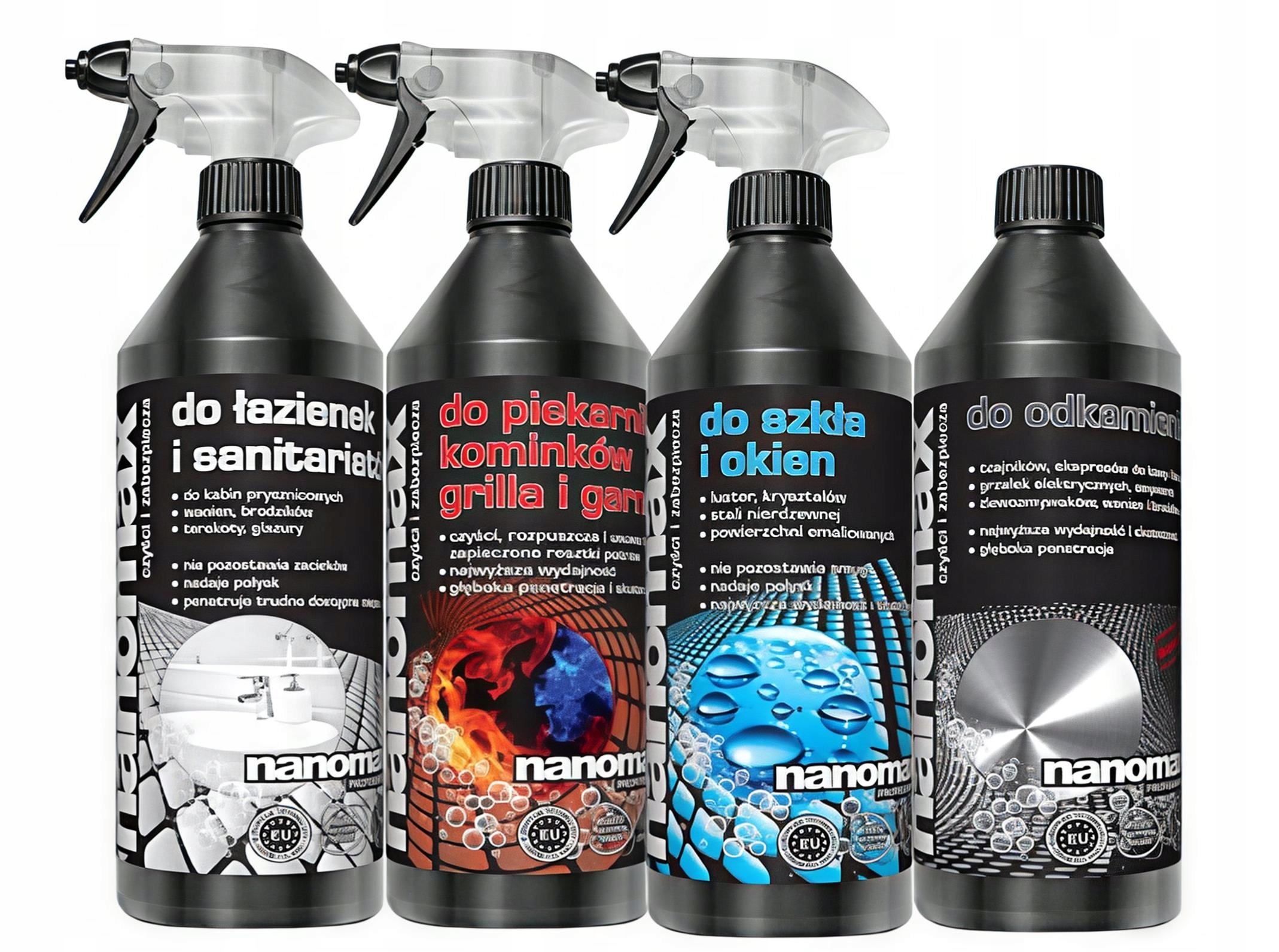 Levně sada domácí chemie, kapalina pro připálení koupelny, odvápňovací okna 4x1L