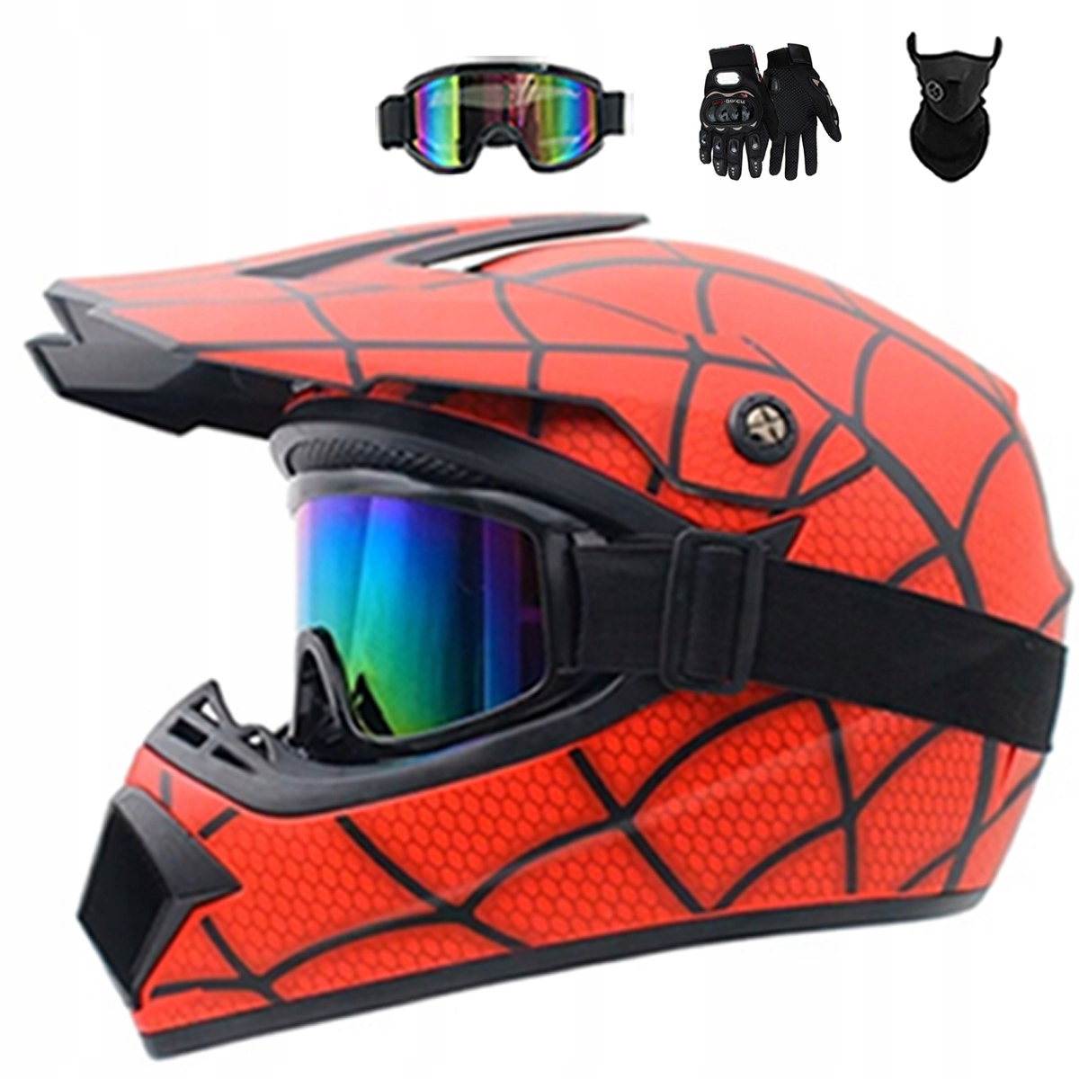Motocyklová Přilba Lehká Enduro Quada Brýle Rukavice Maska M