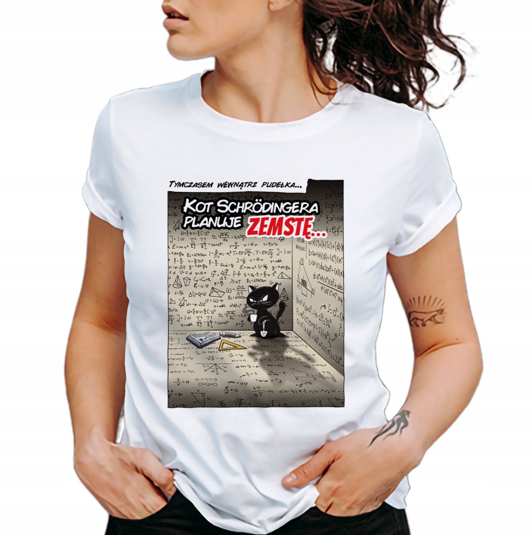 

Kot Schrödingera Koszulka dla geeka Nauka XL
