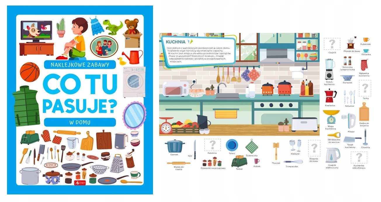

Co tu pasuje W Domu Książka z naklejkami