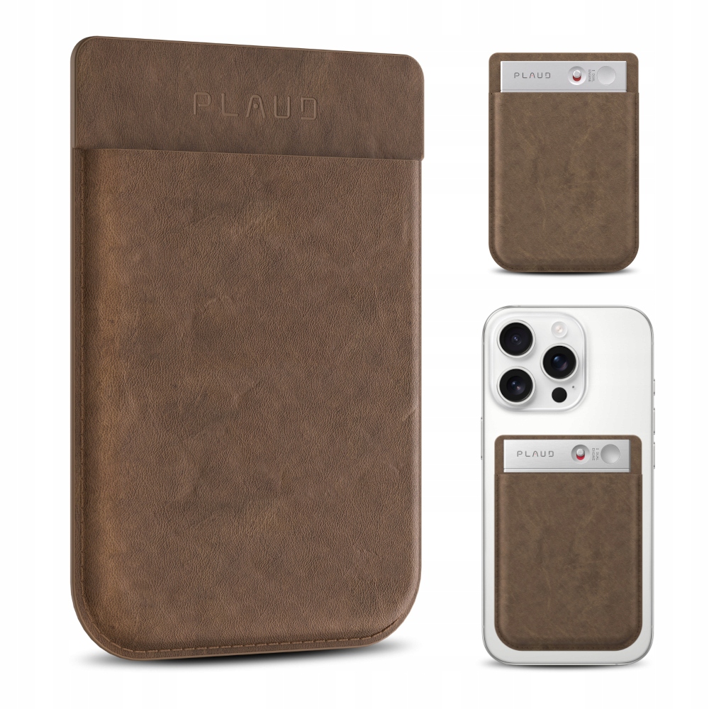 Etui case ochrona na dyktafon Plaud Note magnetyczne skórzane Brązowe