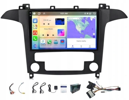 Rádio Navigácia Gps Ford Smax Galaxy Android Carplay Wifi 4GB 64GB