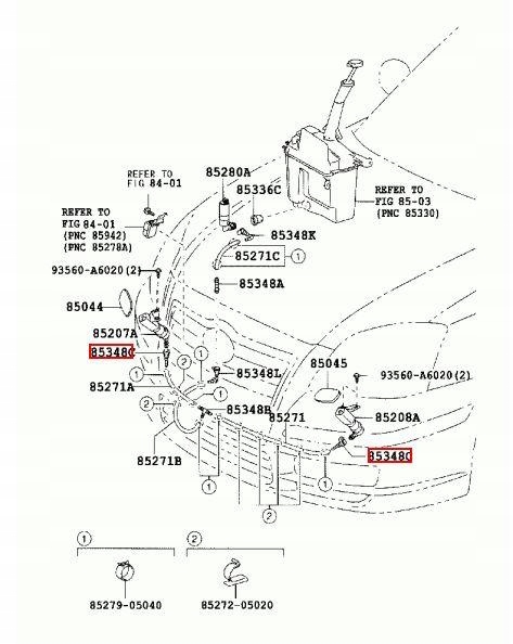 A85285-05080 - OE TOYOTA разъем омывателя лампы AVENSIS T25 06-