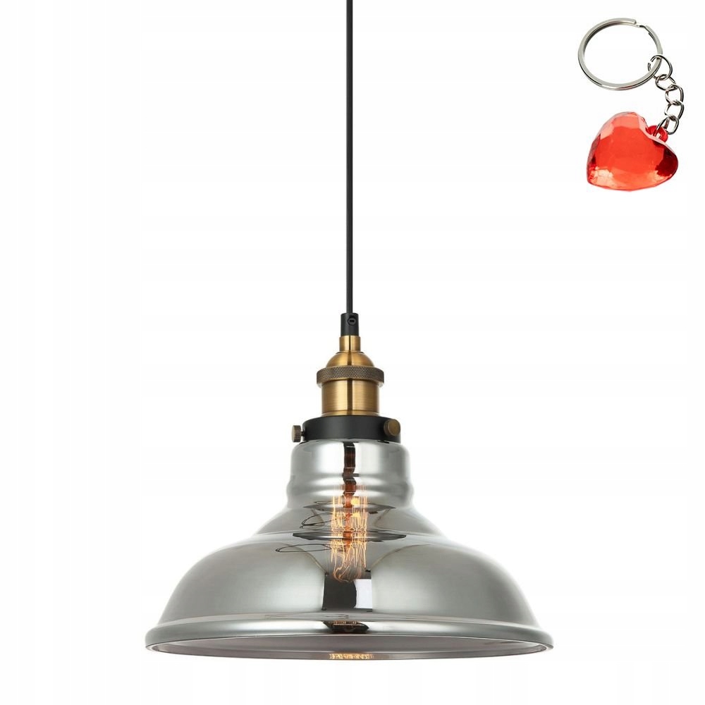 Skleněná Závěsná Lampa Hubert Italux Zwis Kouřová Bonus