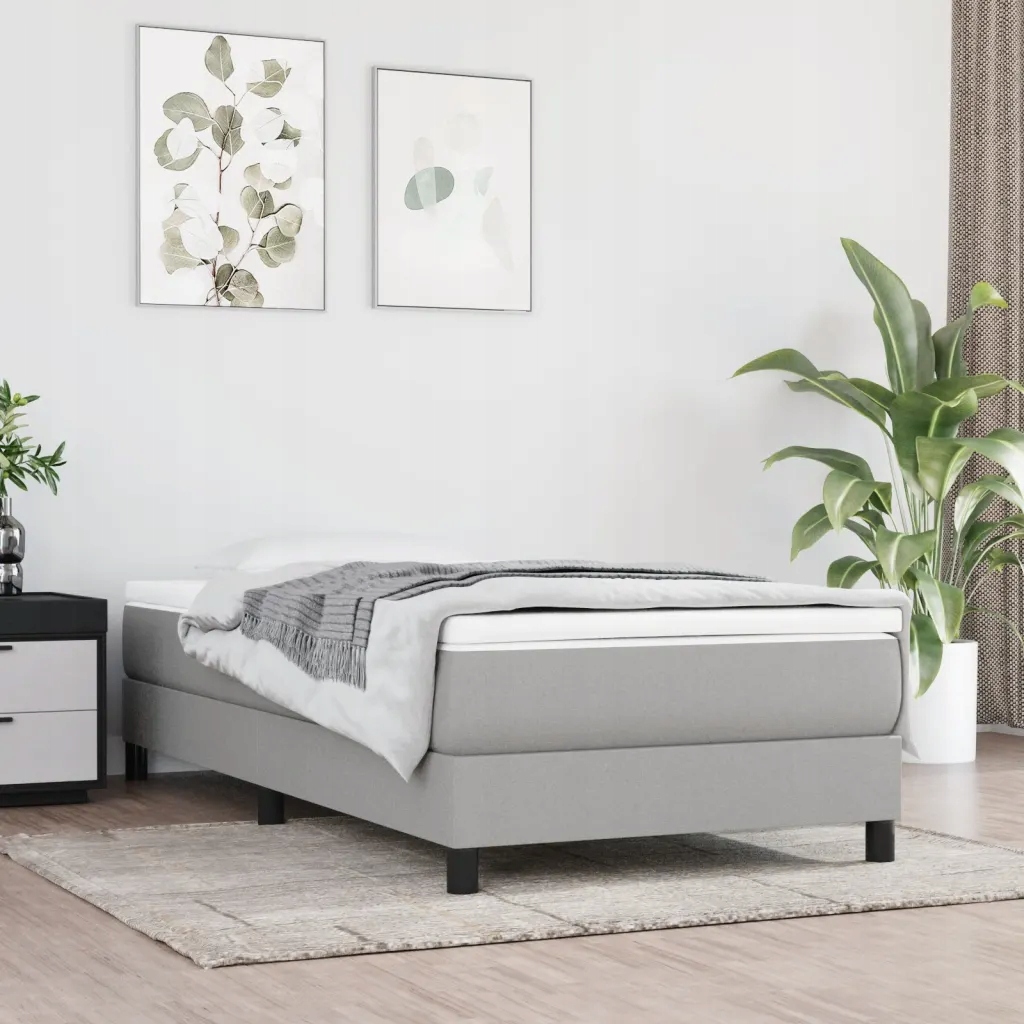 Taštičková matrace světle šedá 90 x 200 x 20 cm textil Šedá 347714