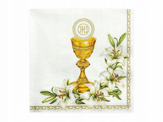 Serwetki papierowe Komunijne Komunia IHS kielich