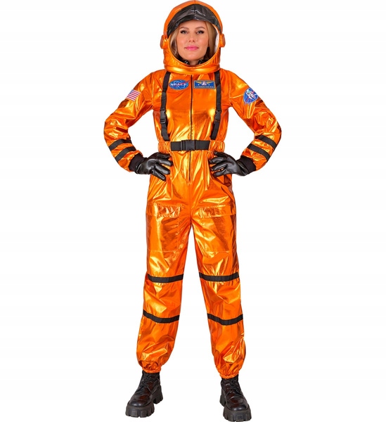 Kostým Astronauta Astronaut Oranžový Kombinéz Pro Dospělé M