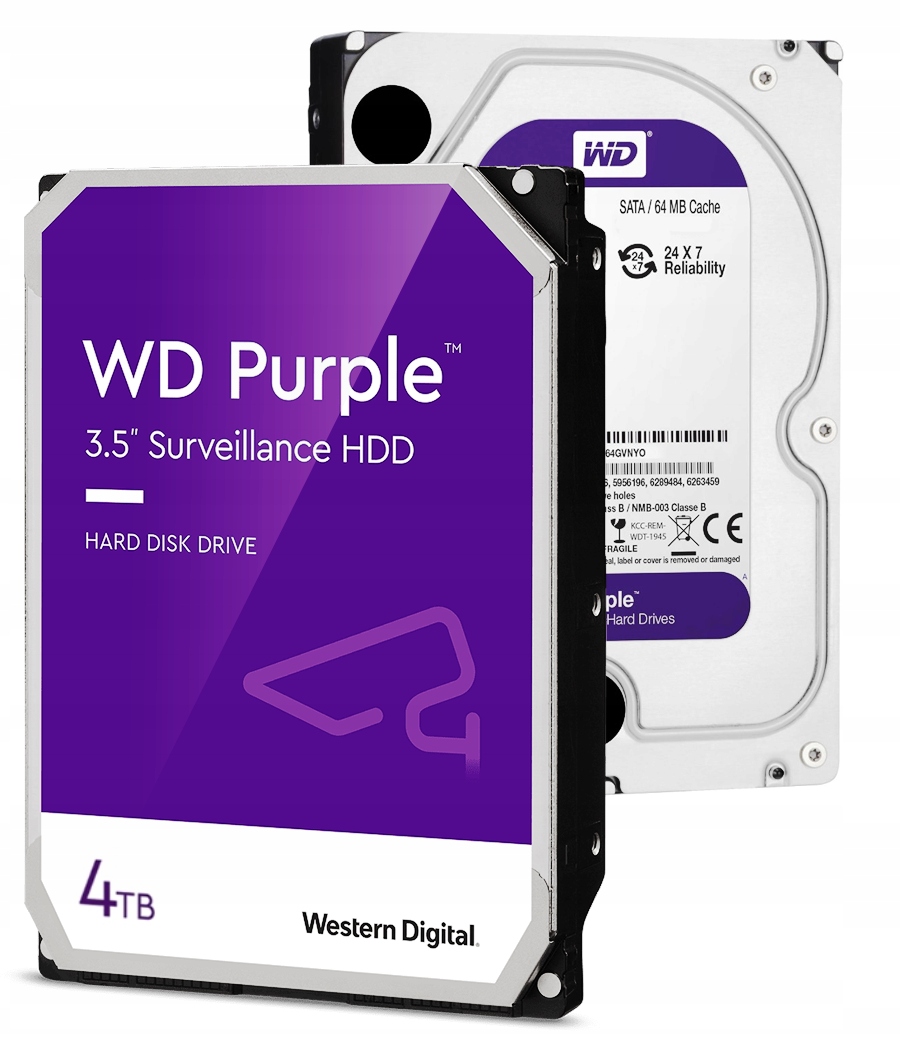 

Dysk Twardy 4TB WD42PURZ Wd Purple do Cctv 24/7
