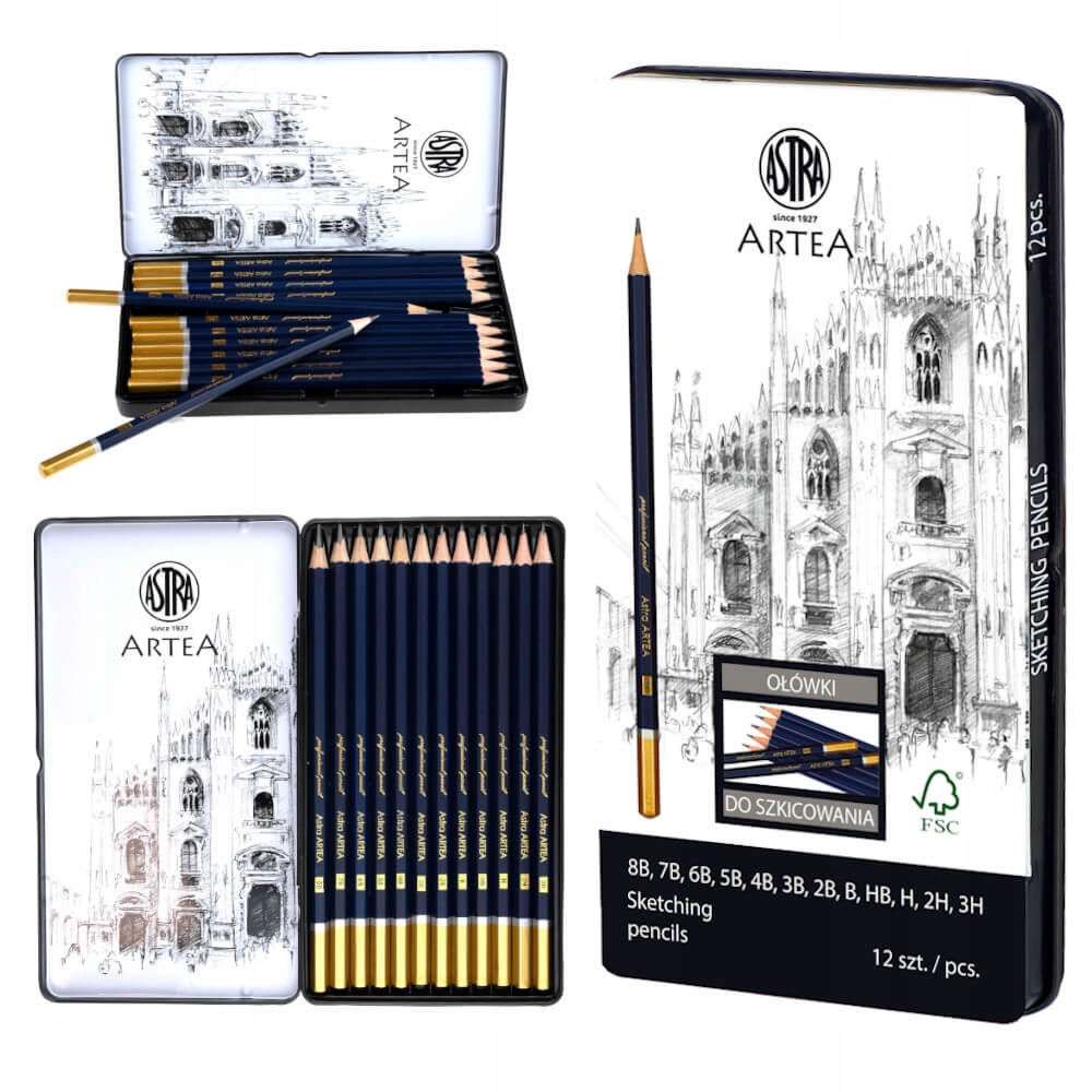 ZESTAW OŁÓWKÓW DO SZKICOWANIA W PUSZCE