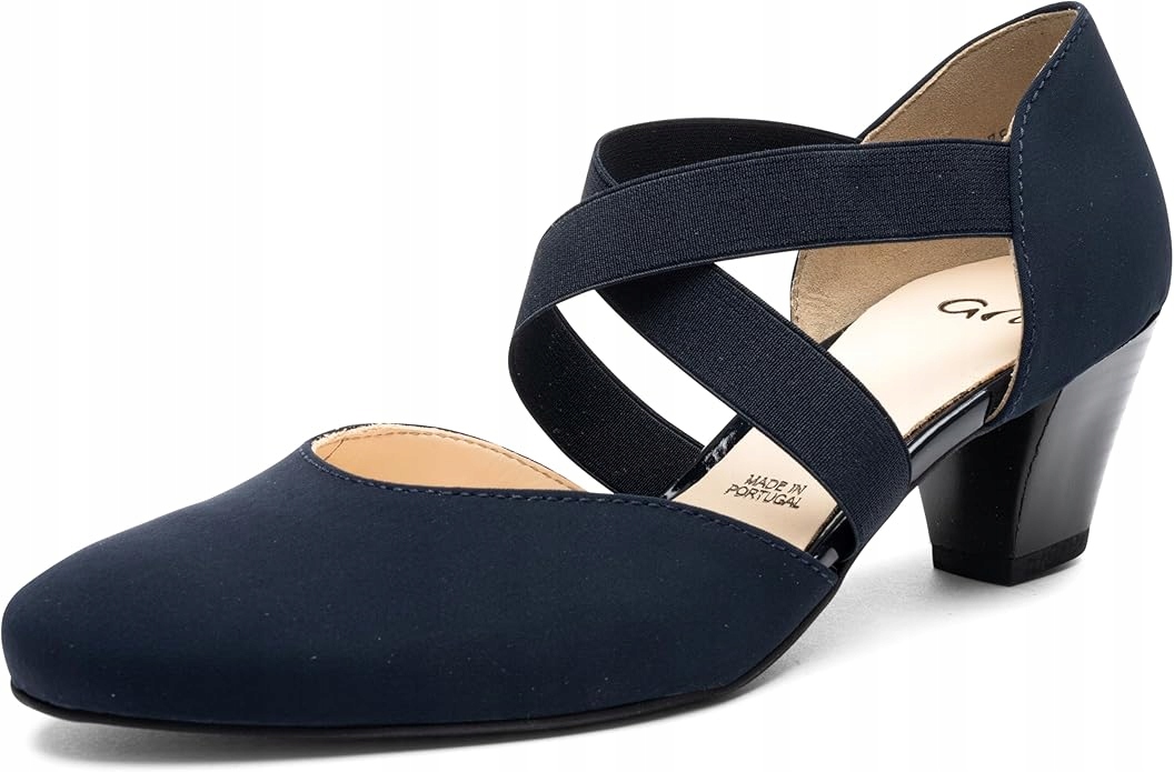 Ara Modré Látkové Lodičky Na Podpatku Kostka 40 6AA