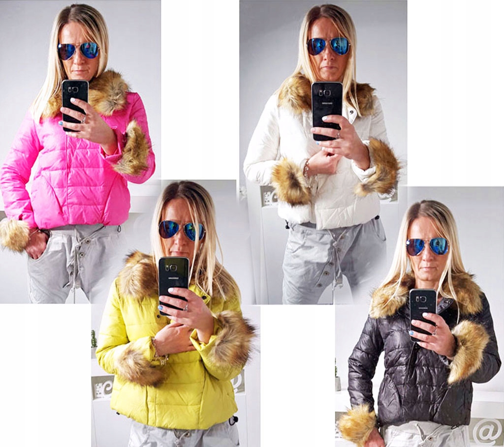 

Kurtka Chanelka Pikowana Puchowa Odpinane Futro L