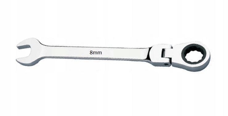 klucz płasko oczkowy z grzechotką 8 mm Z Przegubem