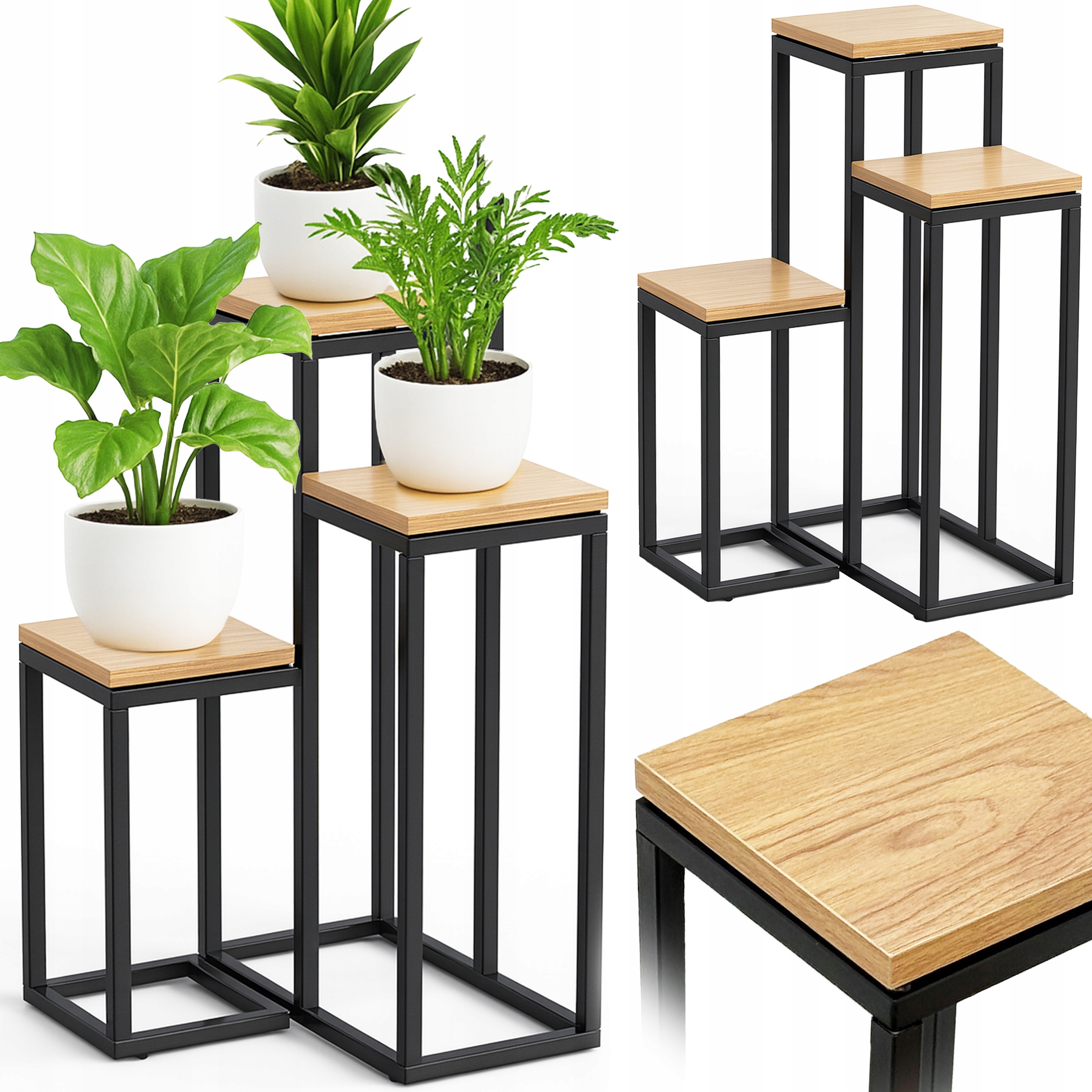 KWIETNIK STOJĄCY METALOWY LOFTOWY CRAFT STOJAK NA KWIATY ROŚLINY PÓŁKI XXL