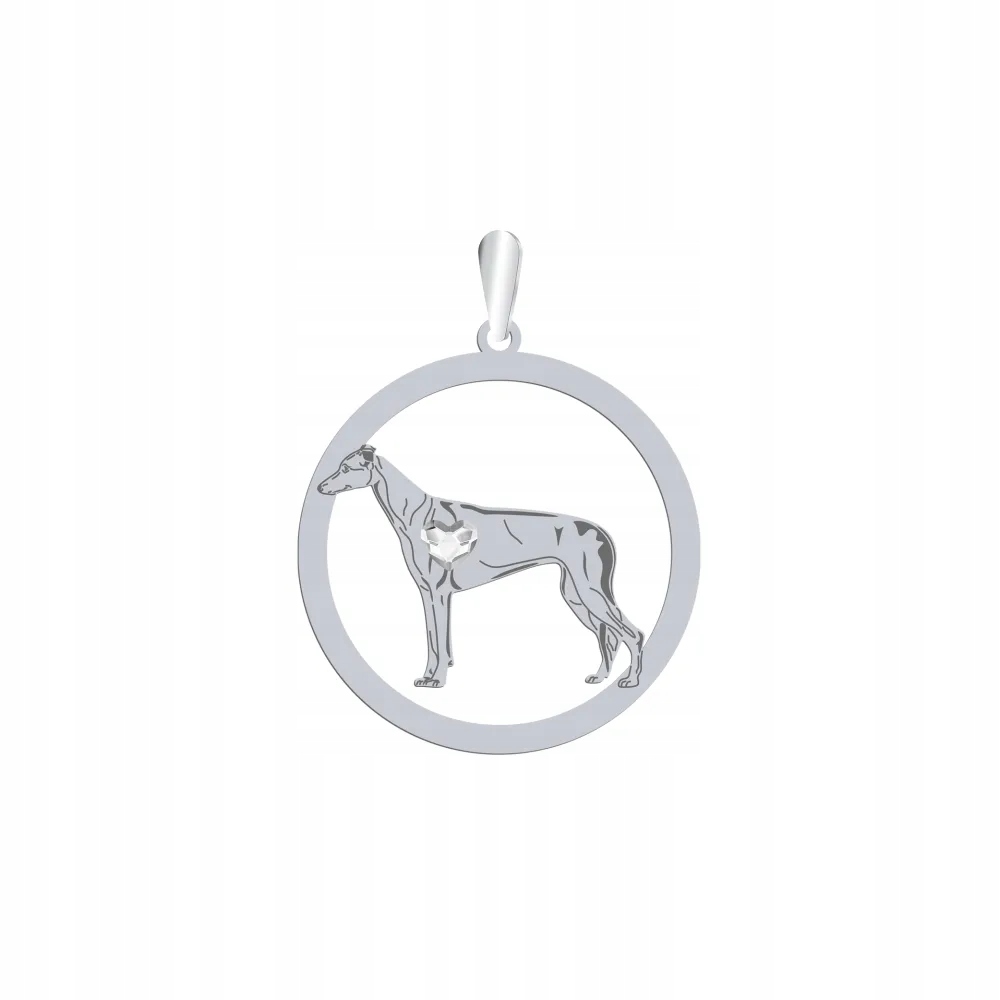 Stříbrný přívěsek s psem Greyhound 925 Dárek Dedikace Gravírování Bonus