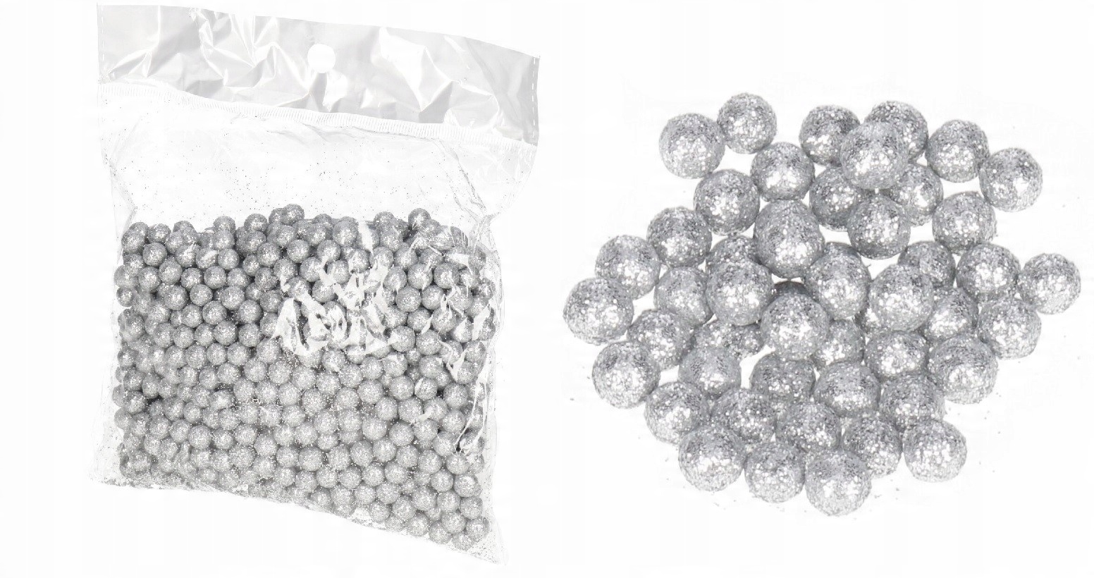 

Kulki Styropianowe Z Brokatem Srebrne 0,7MM Stroik