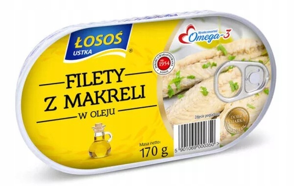 Filety z makreli w oleju Łosoś Ustka 0,17 kg