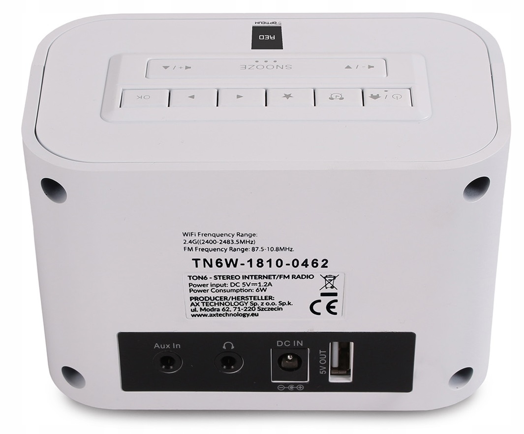 RADIO INTERNETOWE WIFI FM BUDZIK AUX STACJA POGODY EAN (GTIN) 5903031014556