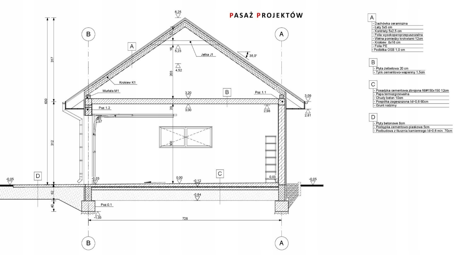 PROJEKT GARAŻU TRZYSTANOWISKOWEGO G311 Szerokość 13.5 m