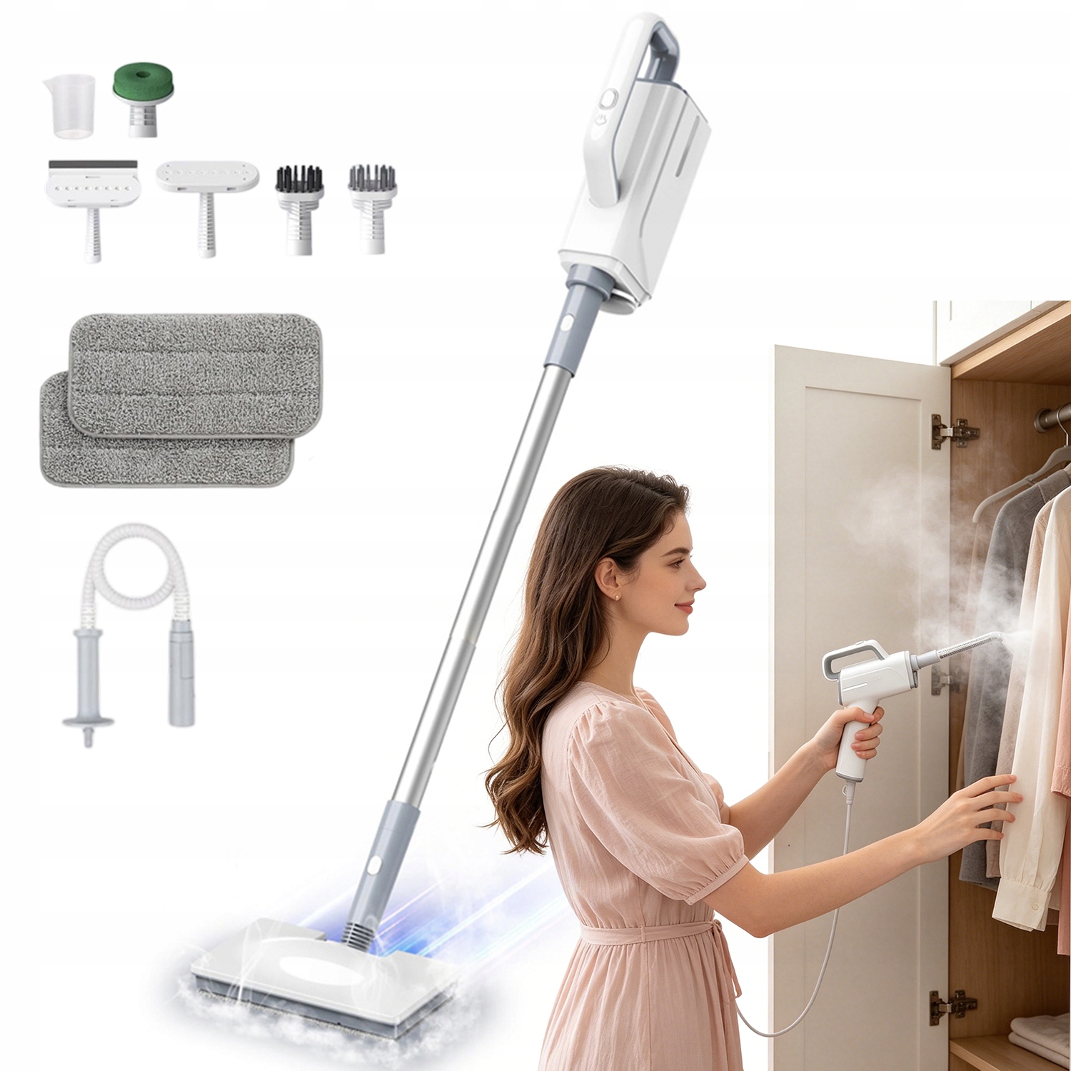 Parní mop Multifunkční elektrický parní čistič 1500W Příslušenství