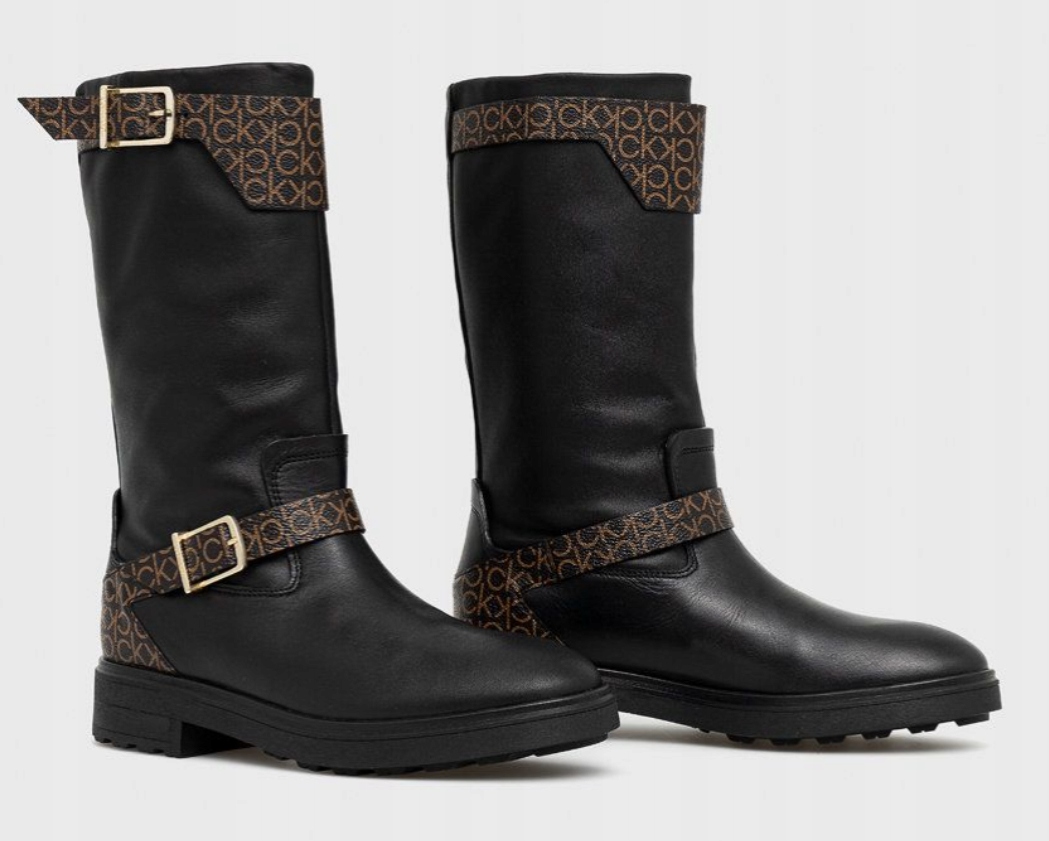 Kozačky Kotníkové Boty Calvin Klein Cleat Biker Boot R 37
