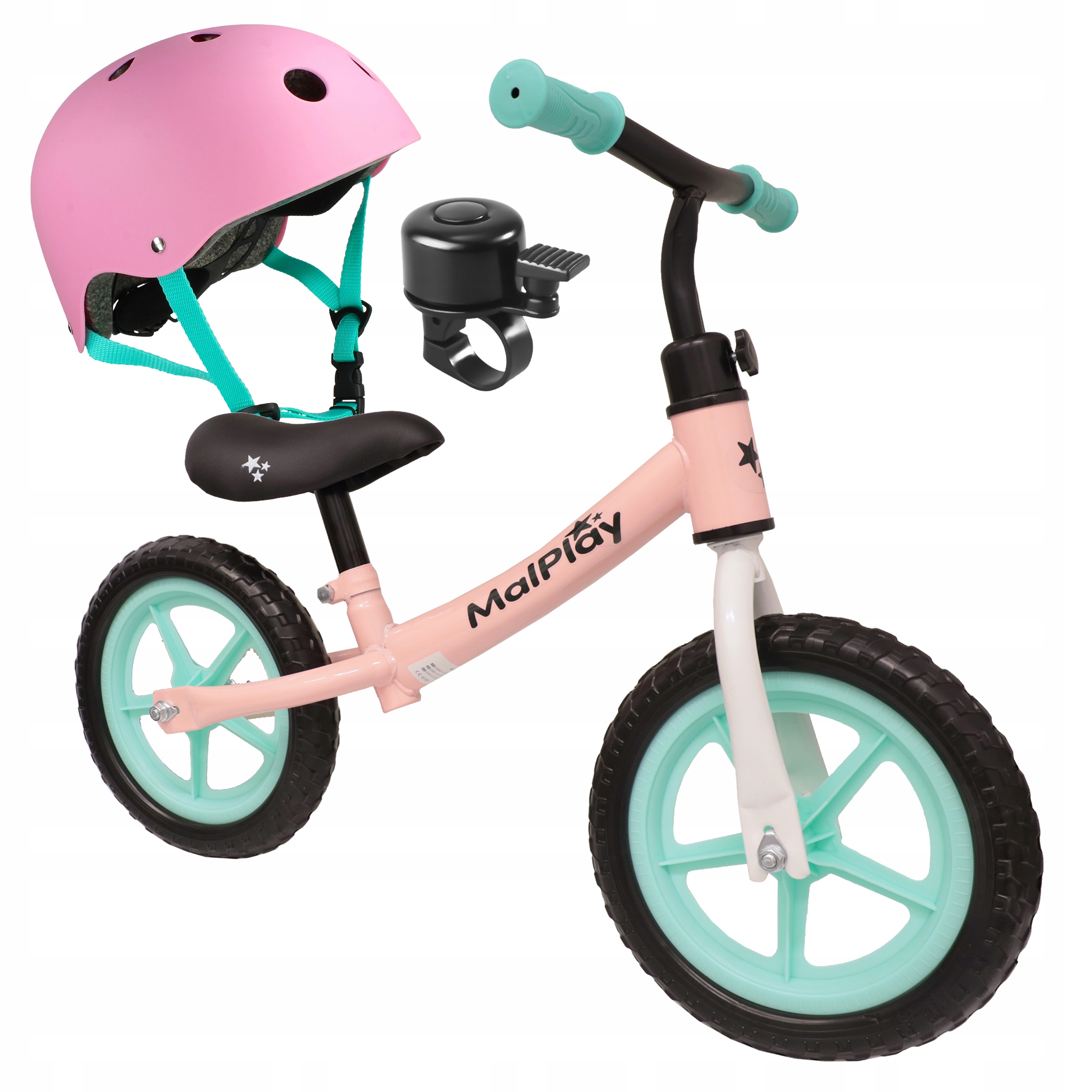 Rowerek Biegowy Dziecięcy Rower Koła 12'' Dla 2 Latka Zestaw Kask Dzwonek