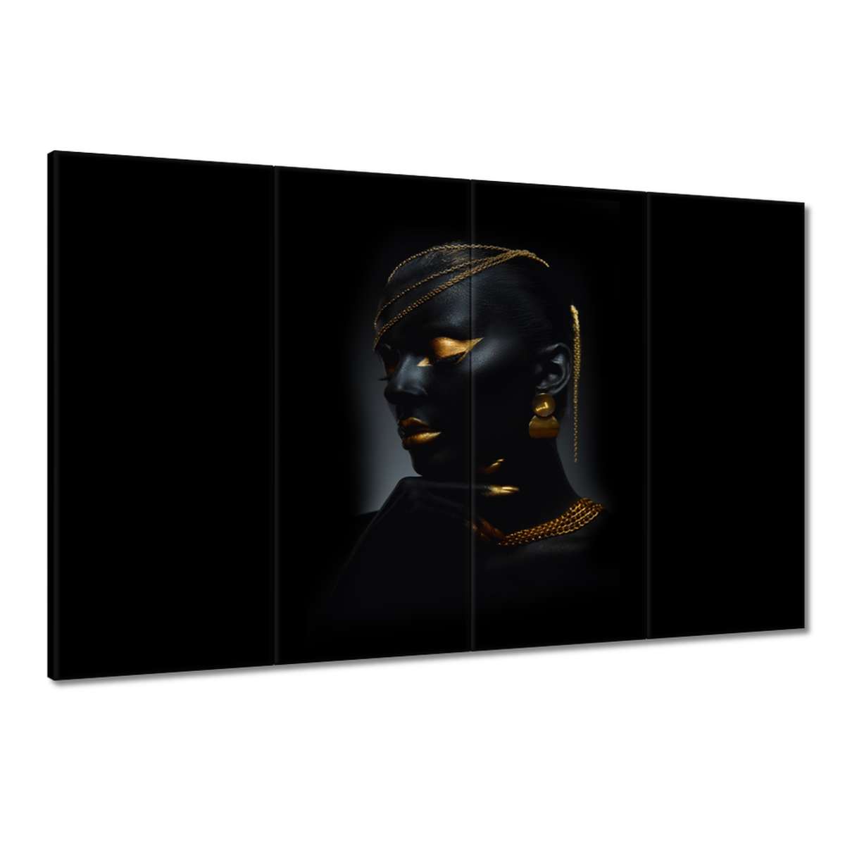 Obrazy 120x80 Hlava se zlatými ozdobami